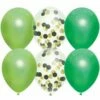 Ballonnenset Groen Confetti (6st) -FEESTBAZAAR Winkel ballonnenset groen confetti 6st