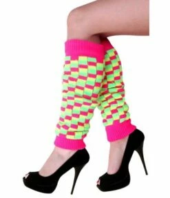 Beenwarmers Neon Geblokt