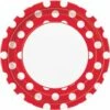 Bordjes Rood Met Stippen - 8 Stuks -FEESTBAZAAR Winkel bordjes rood met stippen 8 stuks