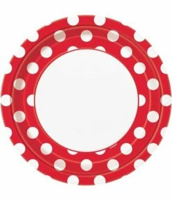 Bordjes Rood Met Stippen - 8 Stuks