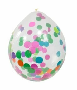 Confetti Ballon Met Multikleur Confetti - 4 Stuks