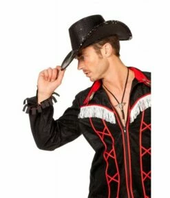 Cowboy Glamour Hoed Pailletten Zwart