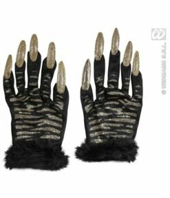Handschoenen Tijger Met Gouden Glitternagels