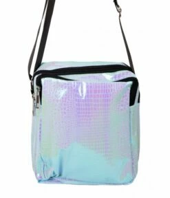 Handtasje Slangenleer Print Turquoise