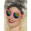 Hartjesbril Roze Met Regenboogglas -FEESTBAZAAR Winkel hartjesbril roze met regenboogglas