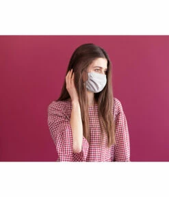 Herbruikbaar Mondkapje 2-laags Licht Grijs Universeel -FEESTBAZAAR Winkel herbruikbaar mondkapje 2 laags licht grijs univers 2