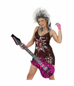 Opblaas Gitaar Zebra Pink -FEESTBAZAAR Winkel opblaas gitaar zebra pink 2