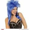 Pruik Rockster Blauw -FEESTBAZAAR Winkel pruik rockster blauw
