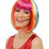 Regenboog Pruik Bobline -FEESTBAZAAR Winkel regenboog pruik bobline