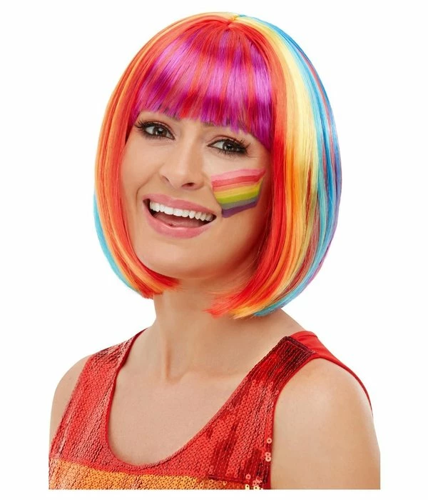 Regenboog Pruik Bobline 3 Regenboog Pruik Bobline