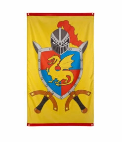 Riddervlag Geel/Rood Dragon (150x90cm)