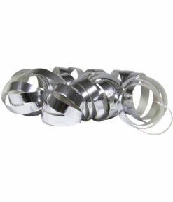 Voorkant -FEESTBAZAAR Winkel serpentine metallic zilver 2 rollen 1
