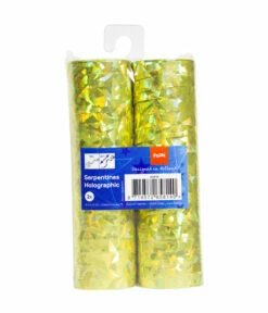 Serpentines Holografisch Goud -FEESTBAZAAR Winkel serpentines holografisch goud 2