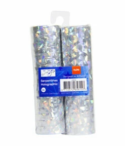 Serpentines Holografisch Zilver -FEESTBAZAAR Winkel serpentines holografisch zilver 2