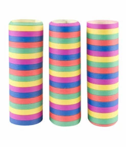 Set 3 Rollen Papieren Serpentines 5 Kleuren