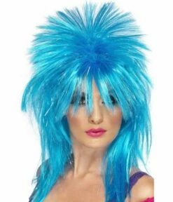 Sparkle Rock Diva Pruik Blauw