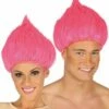 Trol Pruik Roze -FEESTBAZAAR Winkel trol pruik roze